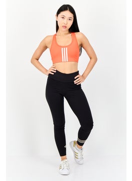 Adidas Women Stripe Padded Medium Support Power Impact Sports Bra, Orange  - Image 2