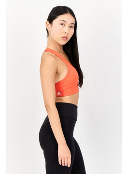 Adidas Women Stripe Padded Medium Support Power Impact Sports Bra, Orange  - Image 4