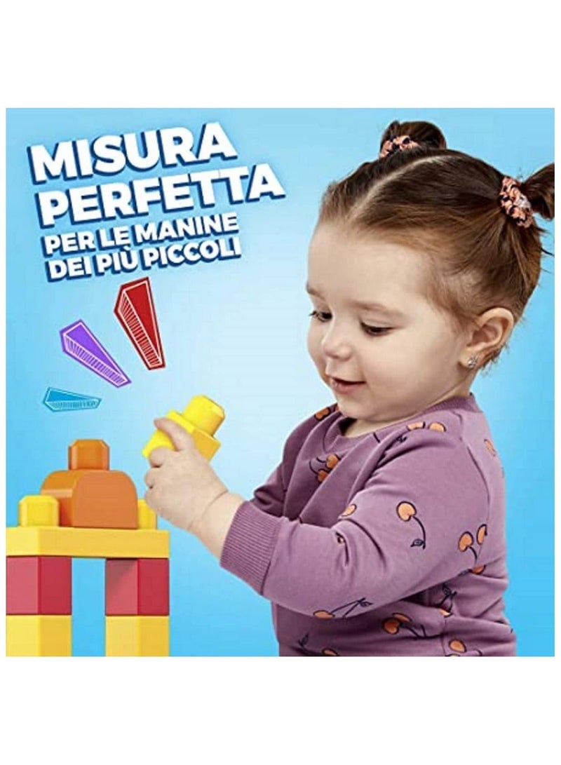 طقم مكعبات بناء كبيرة 83 قطعة – مكعبات ضخمة متعددة الألوان مع طقم قطار وتجميع | مكعبات تعليمية BPA Free آمنة للأطفال | ألعاب بناء وتشييد للأطفال والروضة | حقيبة تخزين مرفقة | ألعاب STEM للبنين والبنات - Image 5