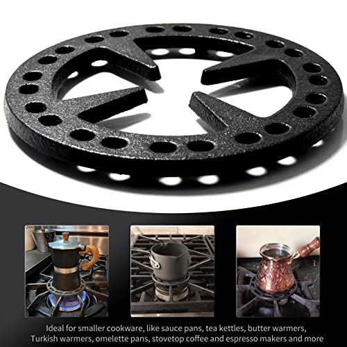 MENSI 5" Upgrade Design Casting Iron Gas Ring Reducer Flat Pot Rack Cast Iron Turkish Coffee Pot Support Ring For Espresso Maker,Coffee Moka, Gas Cooker - Image 2