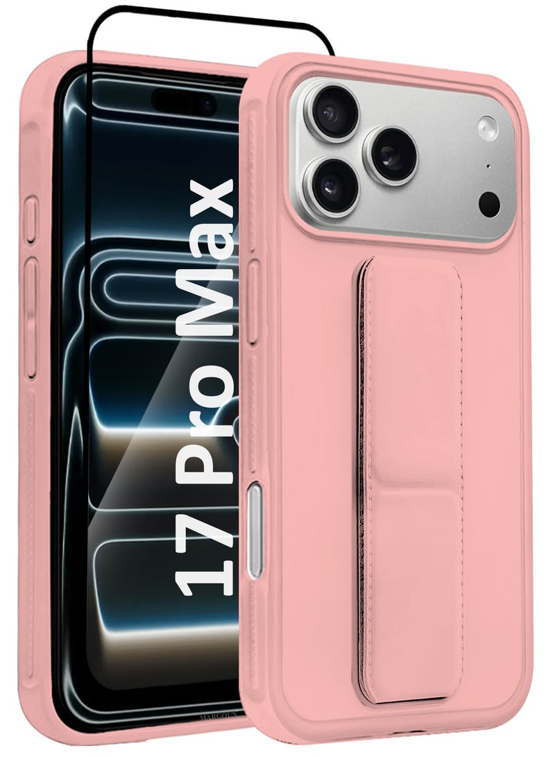 CATANES 2 Packs Premium PU Leather Case for iPhone 17 Pro Max with Stand Function Shockproof and Anti Scratch Finger Grip with 3D Screen Protector - Image 2