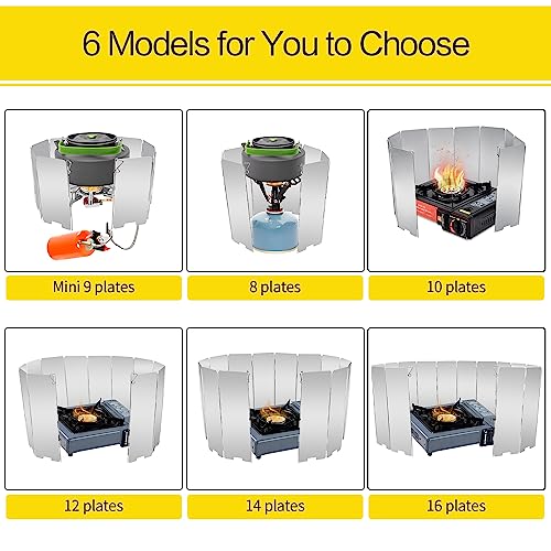 LFSEMINI Stove Windscreen, 12 Plates Aluminum Stove Windshield with Drawstring Bag, for Camping, Butane Stoves - Image 2