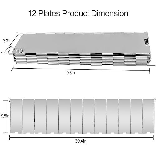 LFSEMINI Stove Windscreen, 12 Plates Aluminum Stove Windshield with Drawstring Bag, for Camping, Butane Stoves - Image 4