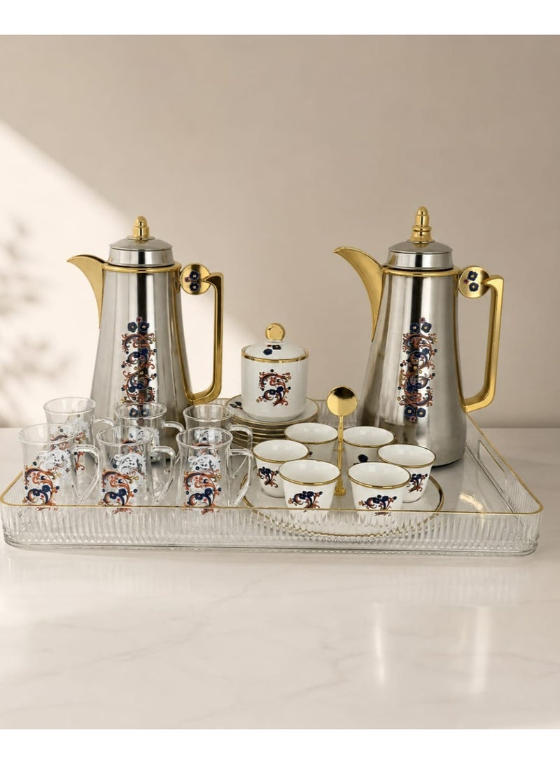 Radin Luxury Porcelain Tea & Coffee Set Arabic Style Cups & Saucers Gift Set - Image 2