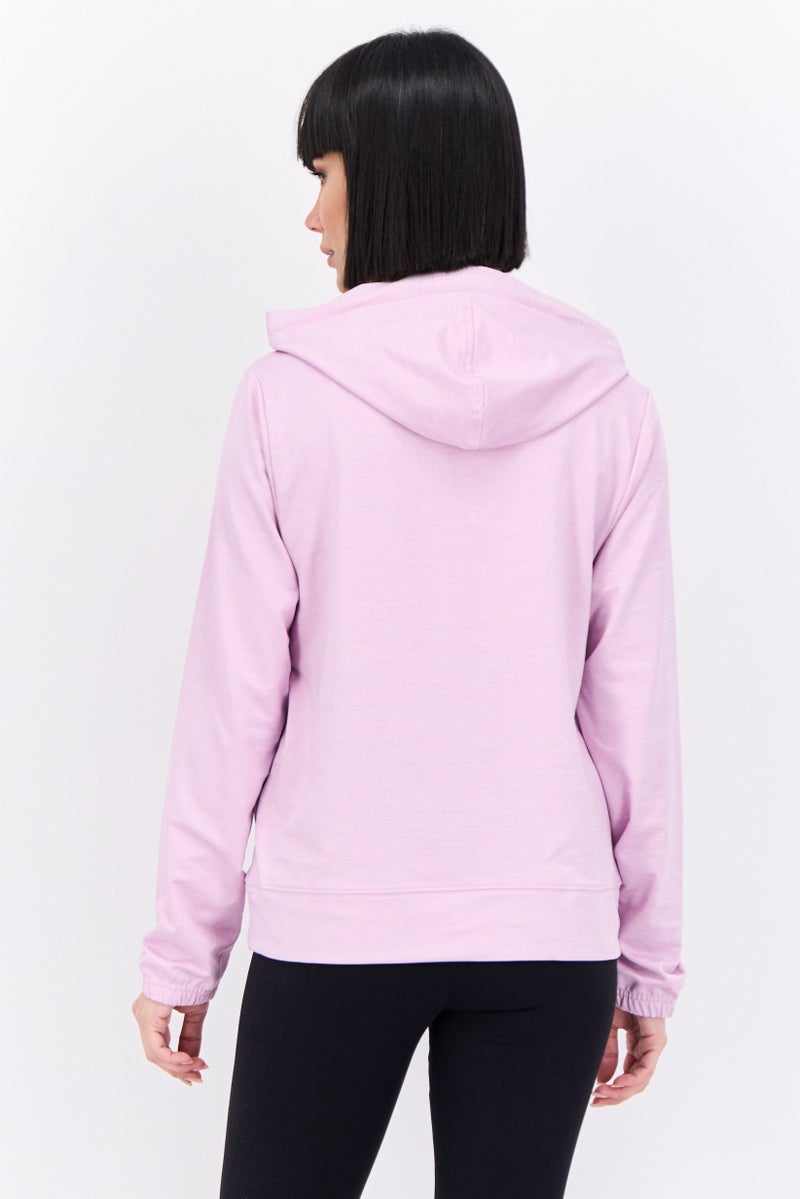 New Balance ملابس رياضية نسائية بأكمام طويلة مناسبة للجري، وردي - Image 2