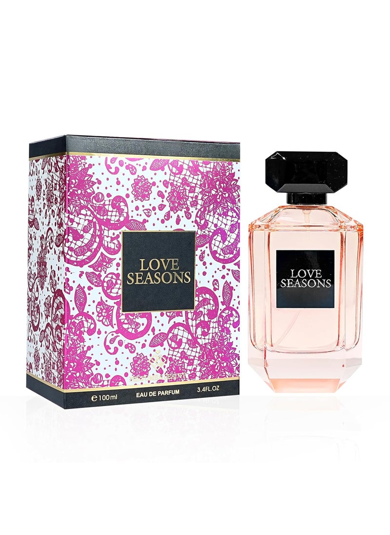 PERFUME&BEAUTY PERFUMEBEAUTY Love Seasons Eau de Parfum Spray for WomenLong Lasting FragranceNotes of Bergamot Wolfberry Pomegranate Hibiscus Lily Musk Cedar 34 oz Spray Ideal Gift for Mom Graduate 