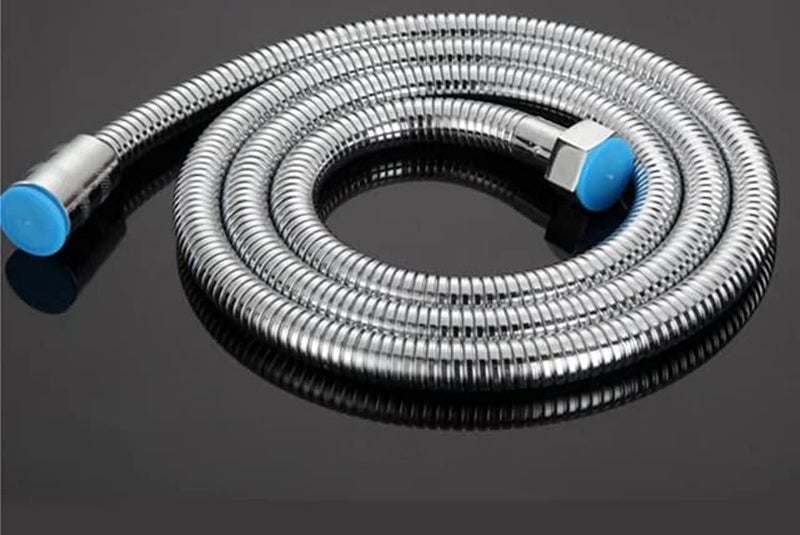 DANEEN Flexible Hose Pipe for Shower and Bidet Sprayer, Extra Long Stainless Steel Connector/Chrome Plated Hand Held shower head Extension. (2 Meter) - Image 1
