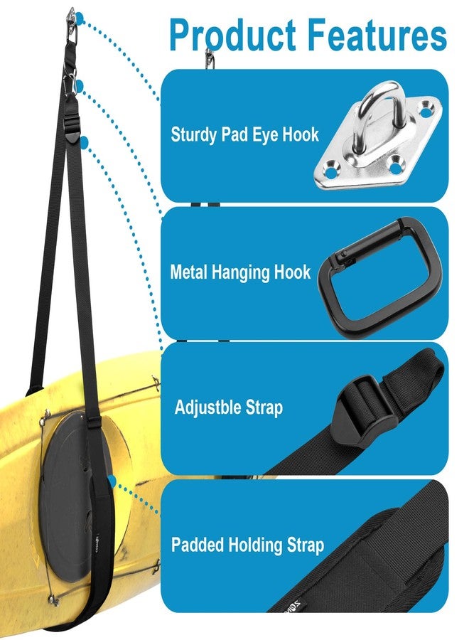 Cosmos Kayak Wall Hanging Storage Strap Adjustable Kayak Hoist Sling Strap Kayak Storage Accessories Hanger Strap for Indoor & Outdoor Storing of Kayak Surfboard Canoe SUP Paddle Board in Garage Beach - Image 3