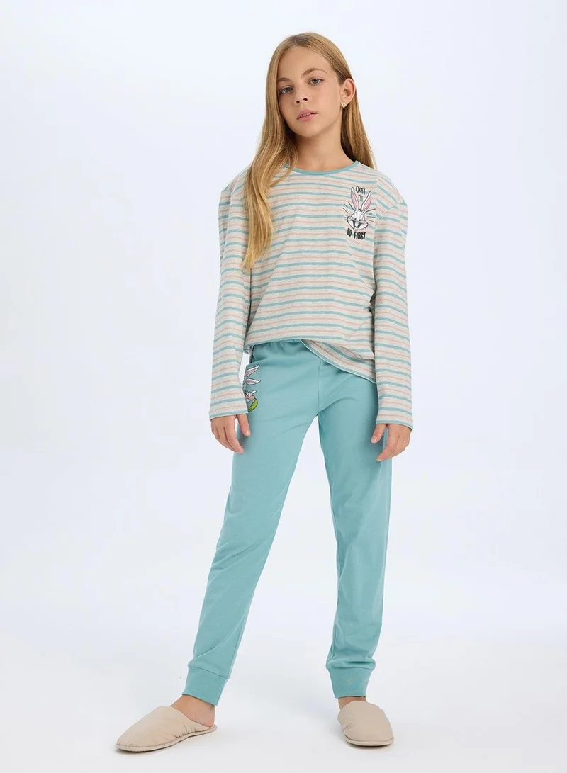 DeFacto Looney Tunes Regular Fit Long Sleeve Top And Bottom Pajama Set