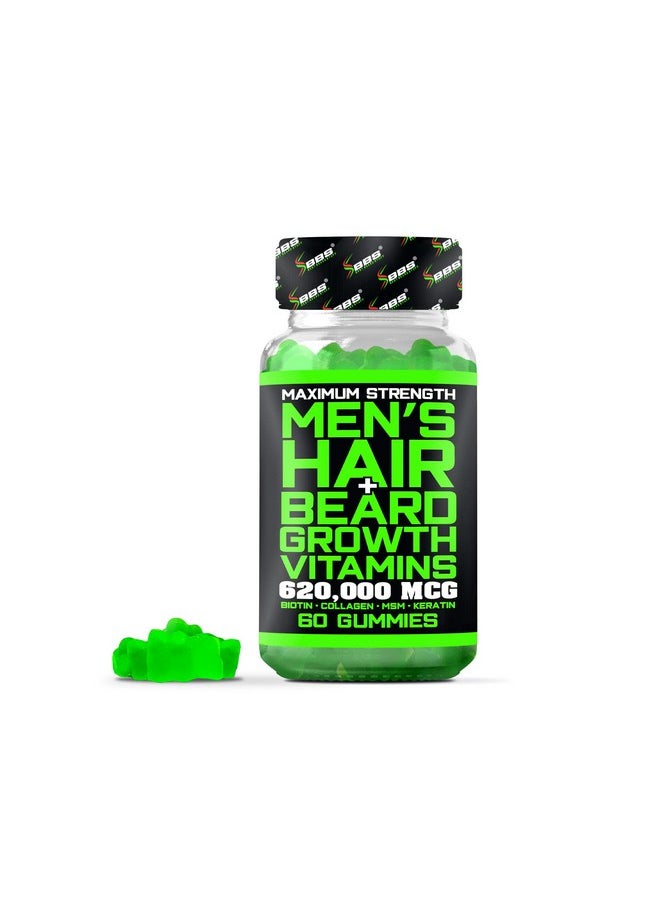 BBS BEST BEARD STUFF - Bbs Beard Growth & Hair Growth Vitamins For Men Maximum Strength 620000Mcg Biotin Collagen Msm Keratin Bamboo Extract Multivitamin Gummies (Made By Best Beard Stuff Usa) - Image 1