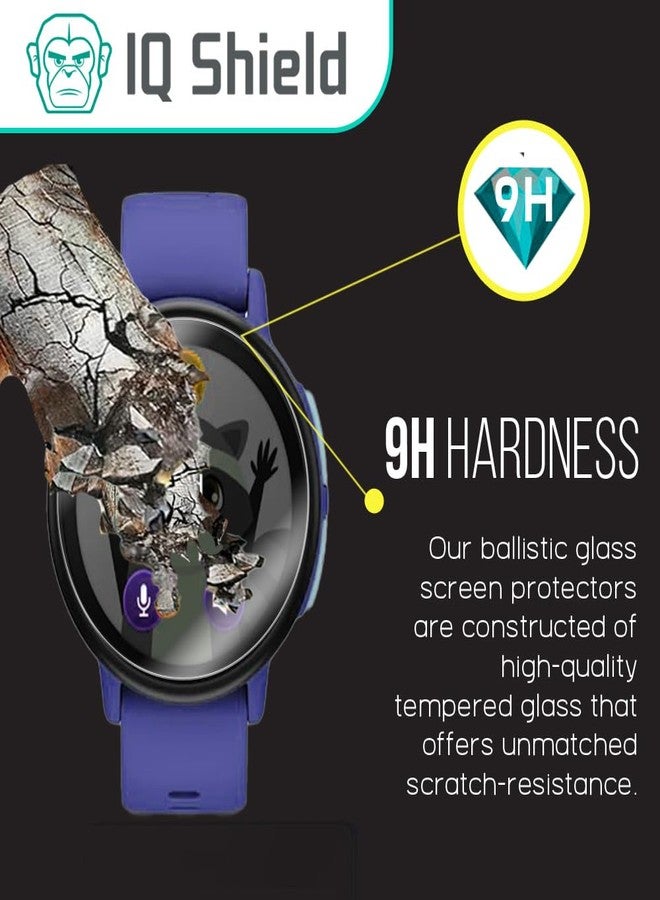 IQShield 3 Pack for Garmin Bounce 2 Kids Smartwatch Screen Protector (Case Friendly) Clear Tempered Glass HD and Transparent Shatter-Proof Shield, Anti-Scratch, Anti-Smudge 99% Touch Accuracy - Image 2