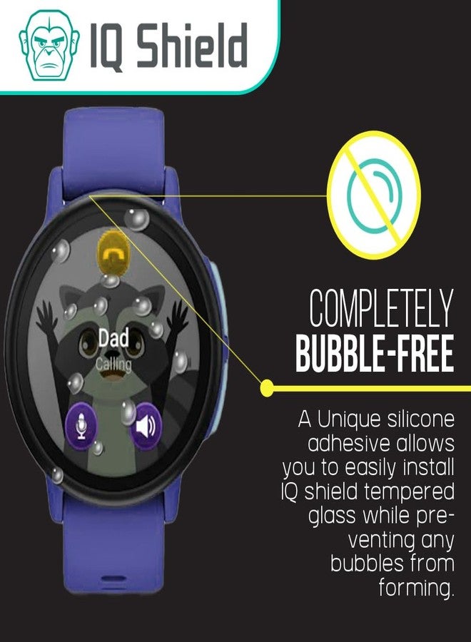 IQShield 3 Pack for Garmin Bounce 2 Kids Smartwatch Screen Protector (Case Friendly) Clear Tempered Glass HD and Transparent Shatter-Proof Shield, Anti-Scratch, Anti-Smudge 99% Touch Accuracy - Image 3