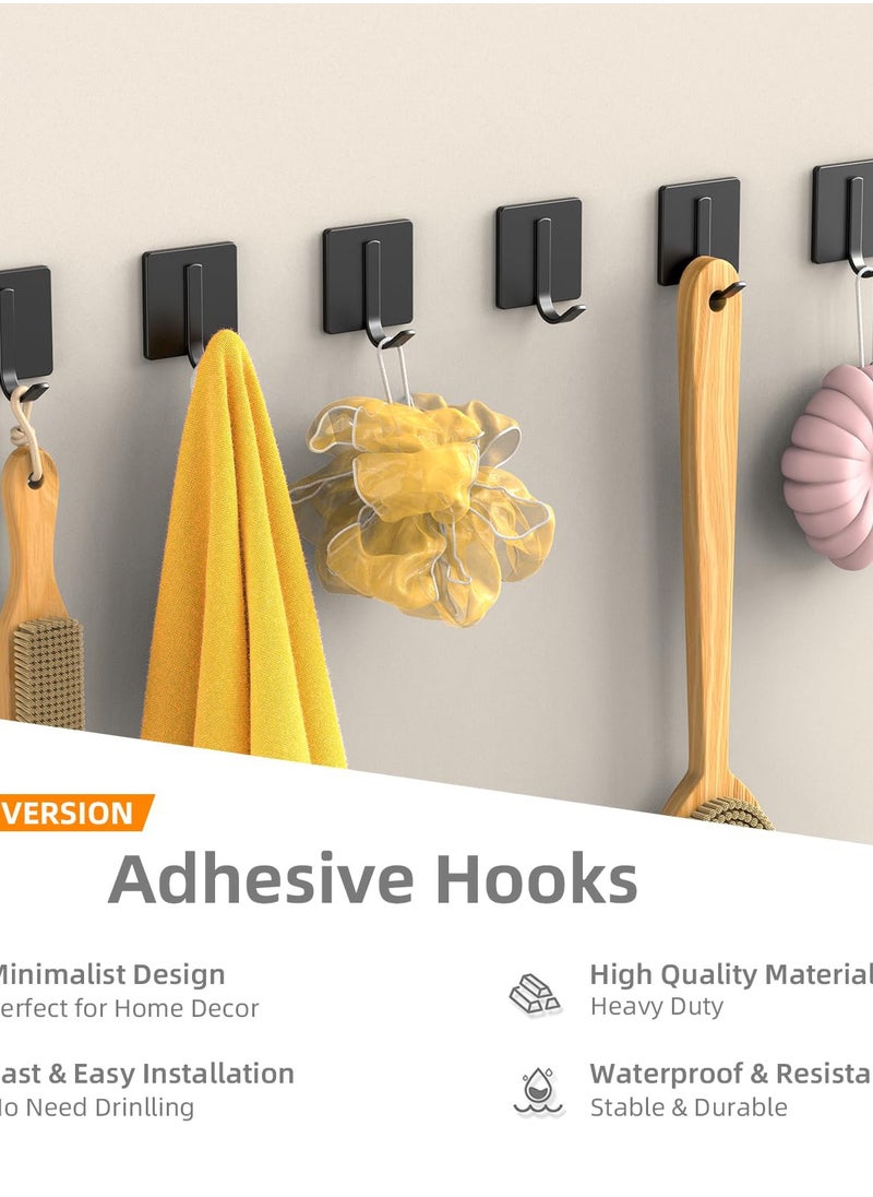 Excefore Towel Hooks, 6 Pack Improved Adhesive Hooks, Heavy Duty and Waterproof , Wall Hooks for Hanging Towels, and More - Ideal for Bathroom, Kitchen, Easy Wall Mounting  - Image 2