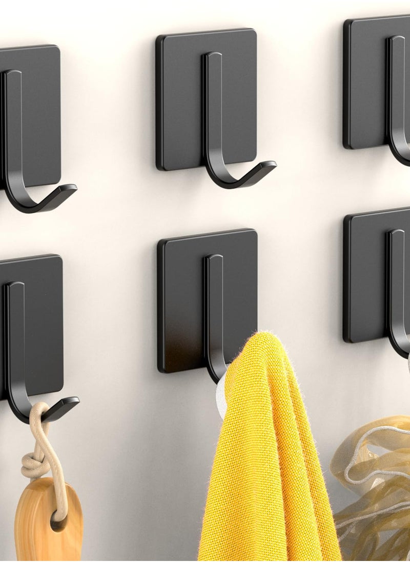 Excefore Towel Hooks, 6 Pack Improved Adhesive Hooks, Heavy Duty and Waterproof , Wall Hooks for Hanging Towels, and More - Ideal for Bathroom, Kitchen, Easy Wall Mounting  - Image 1