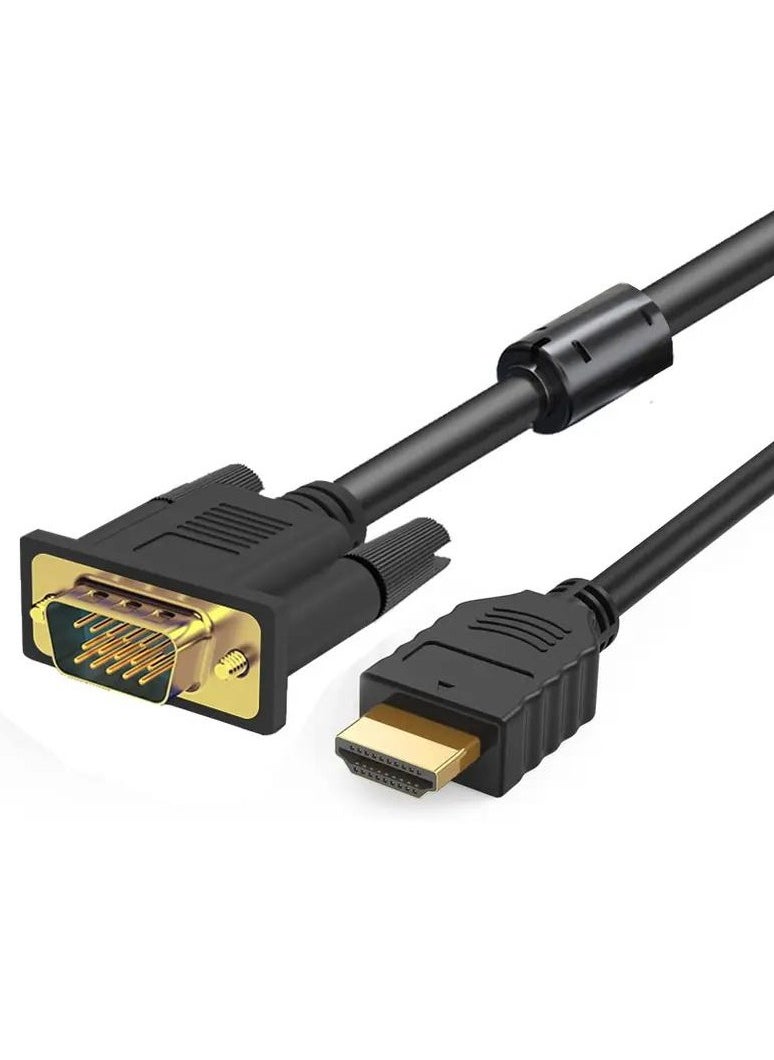  فيكتوال كابل HDMI إلى VGA أسود متوافق مع شريحة توصيل 1 متر إلى 1.8 متر بدون محرك مع شريحة للكمبيوتر/الكمبيوتر المحمول/الكمبيوتر الشخصي/الشاشات  - Image 2