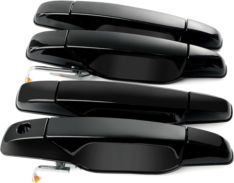 BELKEBIR 4 PCS Black Exterior Door Handle Front Rear Driver Passenger Compatible with 2007-2014 Chevy Silverado Suburban Avalanche Tahoe, GMC Sierra Yukon, Escalade Replaces 20828258, 22738721, 25960525 Air & land transit compatible - Image 1