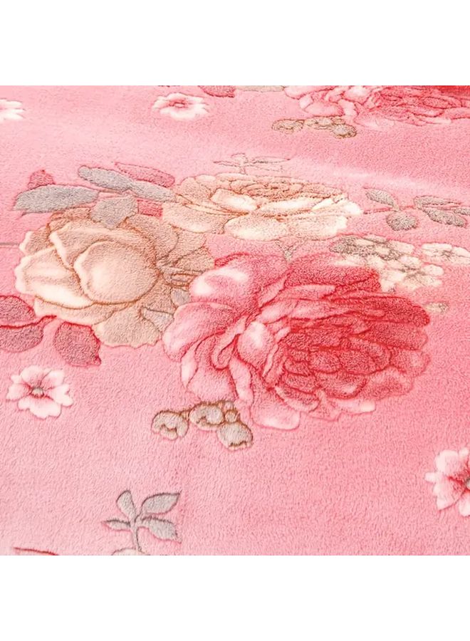 Rose Color Floral Fleece Blanket 47 24inch X 78 74inch All Seasons Cozy Warm - Image 4