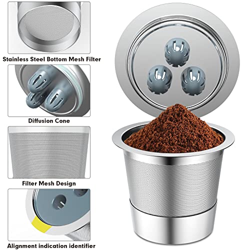 YEOSEN Stainless Steel Reusable K Cups Compatible with Ninja Coffee Maker, K Cup Reusable Coffee Pods,Permanent Reusable Coffee Filters for Ninja CFP201 CFP 300 CFP305 CFP301 CFP400 (1Pack) - Image 5