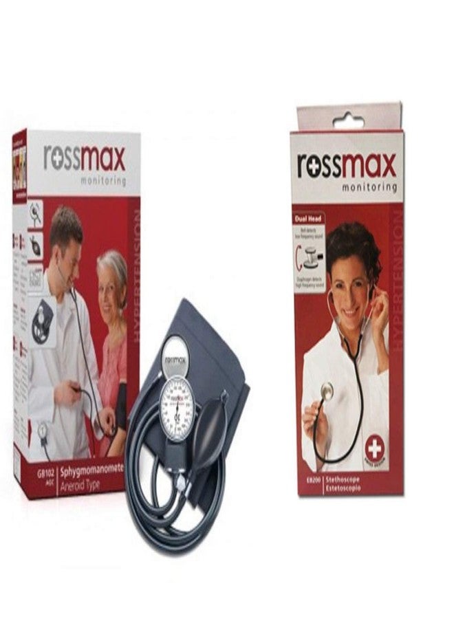Rossmax GB102-EB200 Aneroid Blood Pressure Monitor with Dual Head Stethoscope Combo - Pack of 2 - Image 1