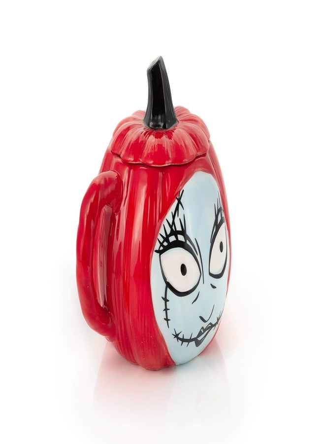 Seven20 Nightmare Before Christmas Sally Pumpkin-Shaped Sculpted 26 Oz Ceramic Mug With Lid & Handle - Fun Novelty Gift Idea Inspired by Tim Burton’s Creepy Stop-Motion Animated Musical Fantasy Film - Image 2