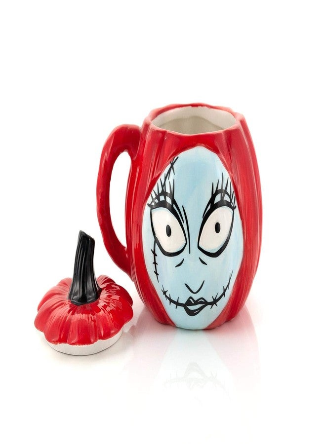 Seven20 Nightmare Before Christmas Sally Pumpkin-Shaped Sculpted 26 Oz Ceramic Mug With Lid & Handle - Fun Novelty Gift Idea Inspired by Tim Burton’s Creepy Stop-Motion Animated Musical Fantasy Film - Image 4