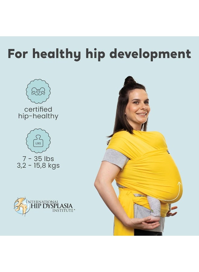 Cuddle Bug CuddleBug 9-in-1 Baby Wrap Sling + Carrier - Newborns & Toddlers up to 36 lbs - Hands Free - Gentle, Stretch Fabric - Ideal for Baby Showers - One Size Fits All (Yellow) - Image 3