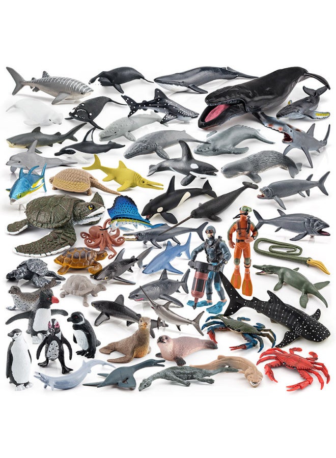 Simulation Of Whale Sharks, Tiger Sharks, Blue Whales, Marine Life Models, Deep-sea Prehistoric Ancient Duns, Trilobites, Animal Models-Color:Bl-1200 Deep Sea Creature 102g - Image 2