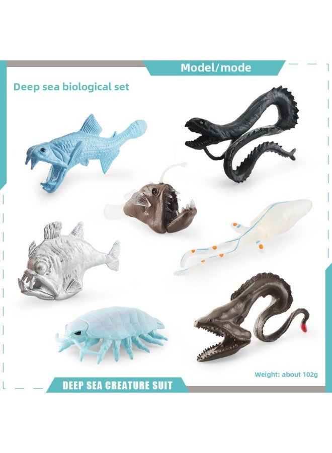 Simulation Of Whale Sharks, Tiger Sharks, Blue Whales, Marine Life Models, Deep-sea Prehistoric Ancient Duns, Trilobites, Animal Models-Color:Bl-1200 Deep Sea Creature 102g - Image 1