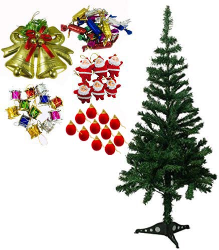 Evisha 4 feet Long Artificial XMass Christmas Tree and 43 pcs Hangings Ornaments - Image 1