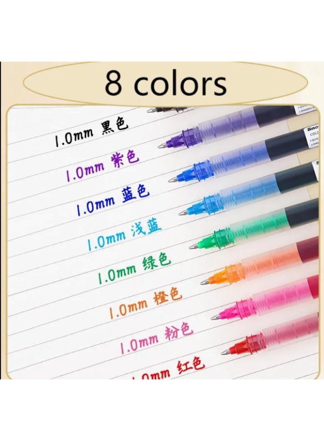 8 قطع من أقلام الحبر السائل الدوارة، طرف إبرة 0.1 ملم، حبر يجف سريعًا، أقلام ذات كرات دوارة، 8 ألوان - Image 2