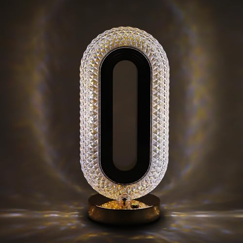 Lexton Crystal Lamp with Touch Control LED Light | Color Changing, Adjustable Brightness, USB Charging, Portable, Night Desk Lamp for Bedroom, Living Room, Study, Decoration, GIF | (Pack of 1) - Image 1