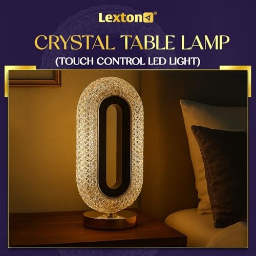 Lexton Crystal Lamp with Touch Control LED Light | Color Changing, Adjustable Brightness, USB Charging, Portable, Night Desk Lamp for Bedroom, Living Room, Study, Decoration, GIF | (Pack of 1) - Image 2