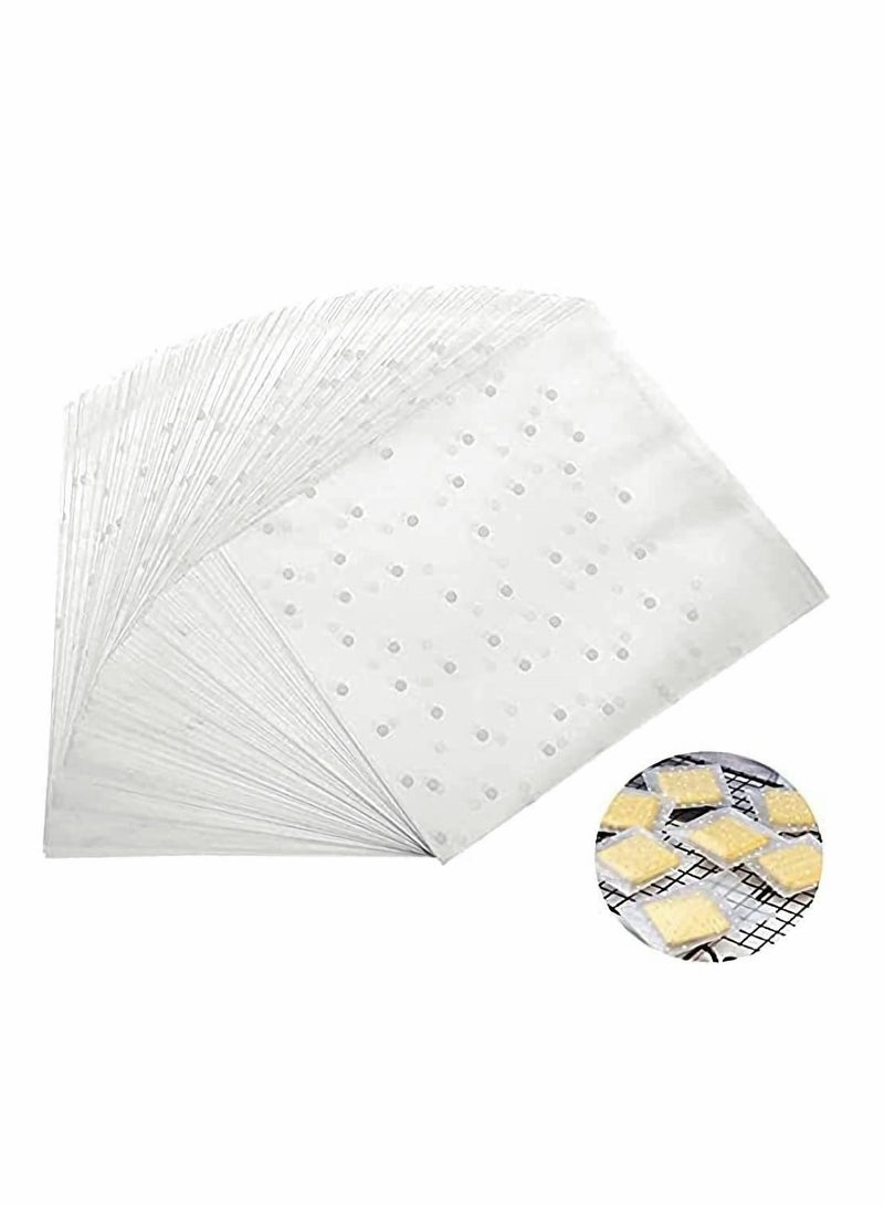 كابتن تيك 4”x4”Self Adhesive Candy Bag 400 PCS Cellophane Cookie Bags Self-adhesive Sealing White Polka Dot Clear OPP Plastic Party for Bakery, Candy, Soap - Image 1