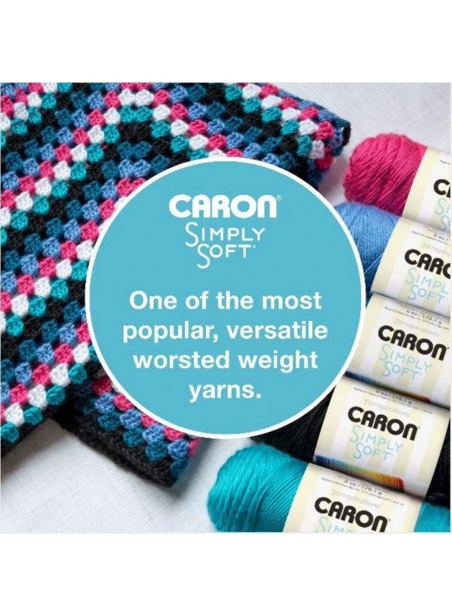 Caron Simply Soft Party Yarn, 3 oz, Medium Worsted 4 Gauge, - Fuchsia - For Crochet, Knitting & Crafting - Image 5