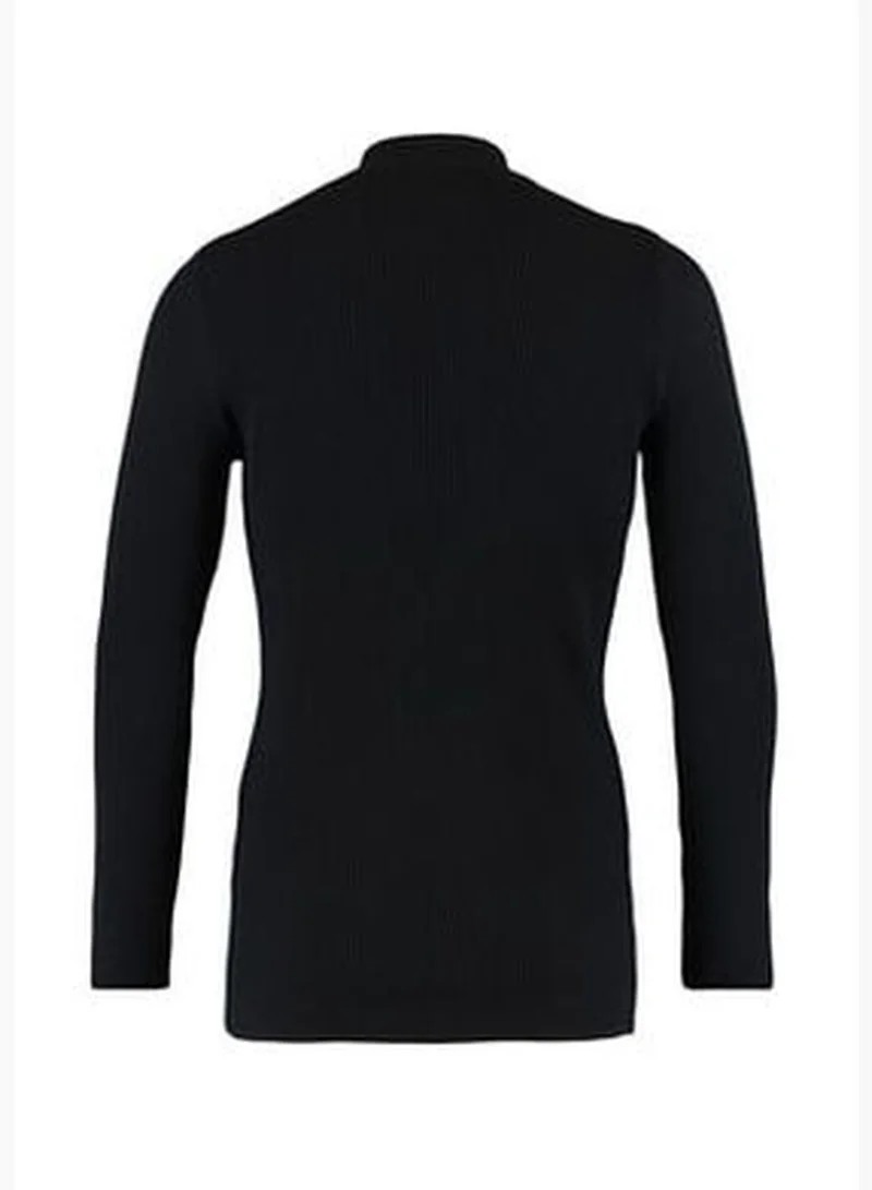 trendyol Men's Black Slim Fit Zipper Front Corduroy Cardigan TMNAW20HI0201