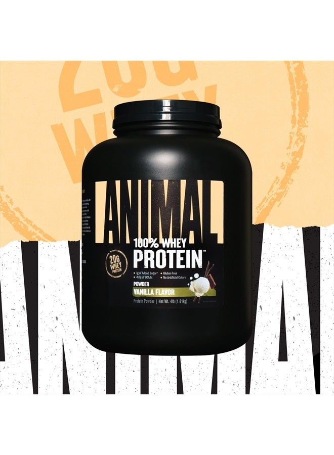 ANIMAL مسحوق بروتين مصل اللبن 100% - مزيج مصل اللبن قبل أو بعد التمرين، للتعافي أو كتعزيز بروتين في أي وقت - سكر منخفض - فانيليا، 4 رطل - Image 3
