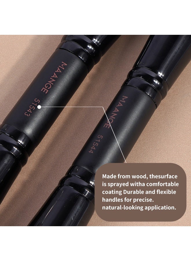 MAANGE 4-Piece Double-Ended Makeup Brush Set – Foundation, Contour, Blush & Eyeshadow Brushes – Travel-Friendly & Gift-Ready,Black - Image 5