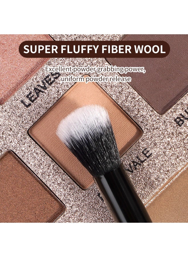 MAANGE طقم فرش مكياج مزدوجة النهاية مكون من 4 قطع – فرشاة الأساس، فرشاة التحديد، فرشاة الخدود وفرشاة ظلال العيون – مناسبة للسفر وجاهزة كهدية، أسود - Image 2