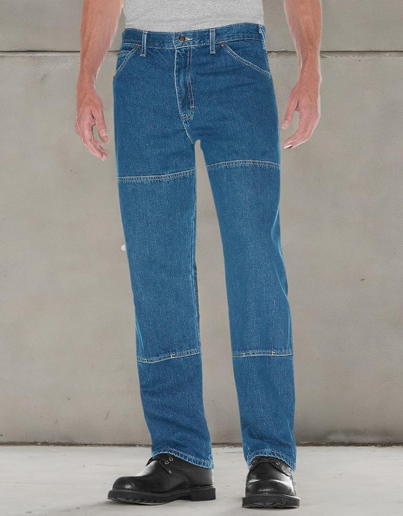 Dickies Men's Relaxed-Fit Double-Knee Workhorse Jean - Stone Washed Indigo Blue, 30W / 32L - Image 2