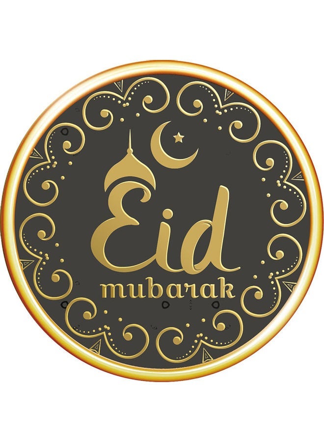 NIBEMINENT Eid Mubarak Printed Cultural Wall Sticker Gold/Black 30x30cm