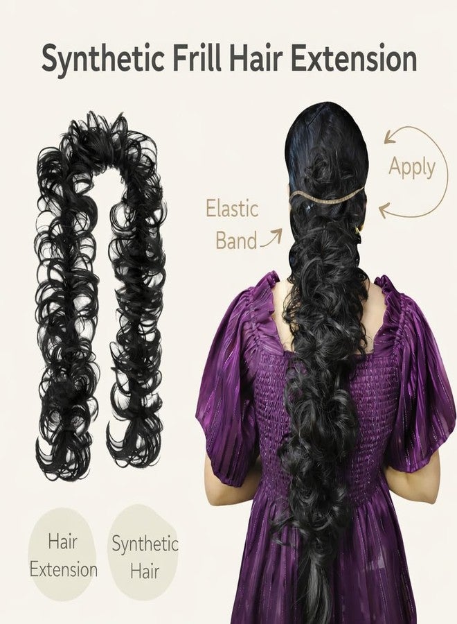 RichCurls Hair Frill Extension for Women - Synthetic Curly Ponytail Hair Extension with Elastic Band, Instant Volume & Length, Natural Look, Easy to Apply, Lightweight Hairpiece - Image 3
