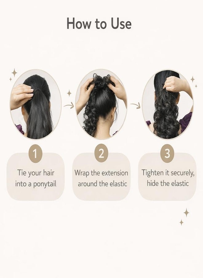 RichCurls Hair Frill Extension for Women - Synthetic Curly Ponytail Hair Extension with Elastic Band, Instant Volume & Length, Natural Look, Easy to Apply, Lightweight Hairpiece - Image 4