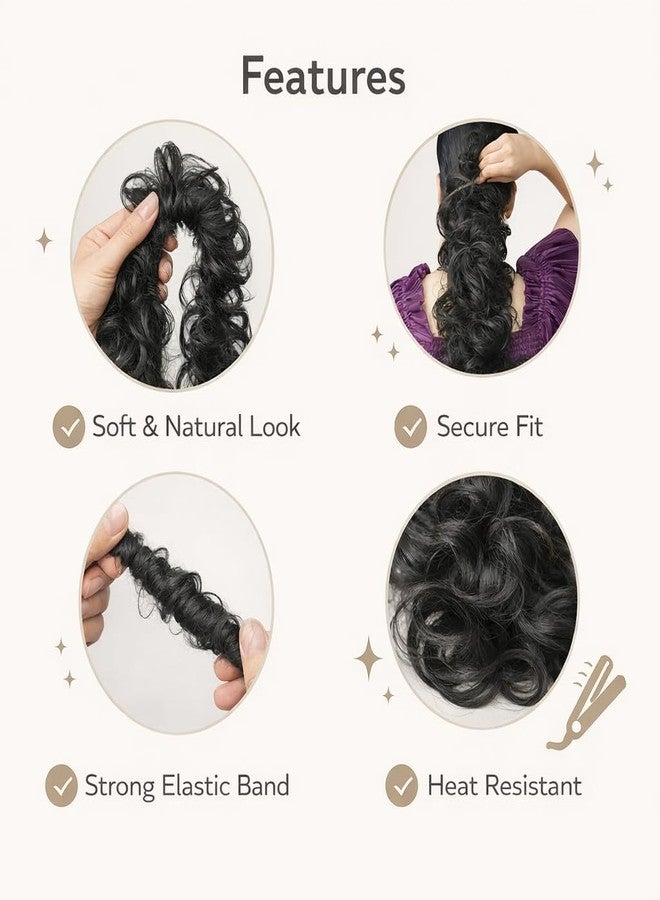 RichCurls Hair Frill Extension for Women - Synthetic Curly Ponytail Hair Extension with Elastic Band, Instant Volume & Length, Natural Look, Easy to Apply, Lightweight Hairpiece - Image 2