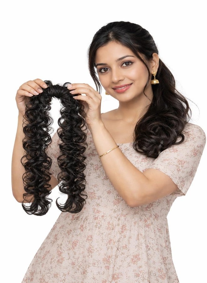 RichCurls Hair Frill Extension for Women - Synthetic Curly Ponytail Hair Extension with Elastic Band, Instant Volume & Length, Natural Look, Easy to Apply, Lightweight Hairpiece - Image 1