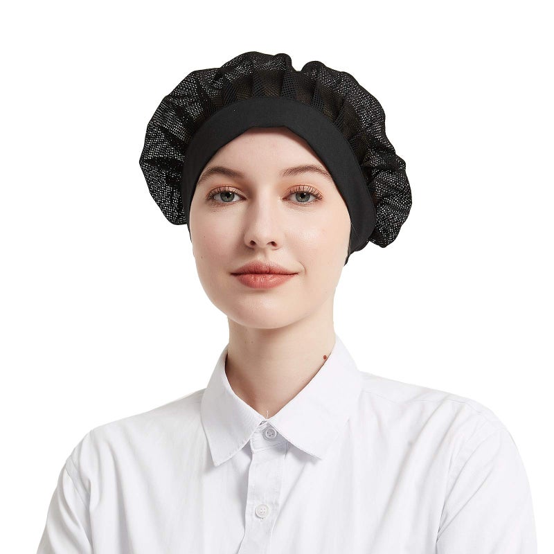 Cityelf 6 Pack Adjustable Chef Cap Mesh Cooking Hats Food Service Hair Nets Kitchen Net Reusable Restaurant Beanie - Image 2