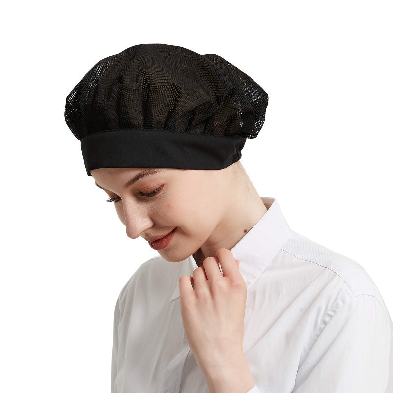 Cityelf 6 Pack Adjustable Chef Cap Mesh Cooking Hats Food Service Hair Nets Kitchen Net Reusable Restaurant Beanie - Image 4
