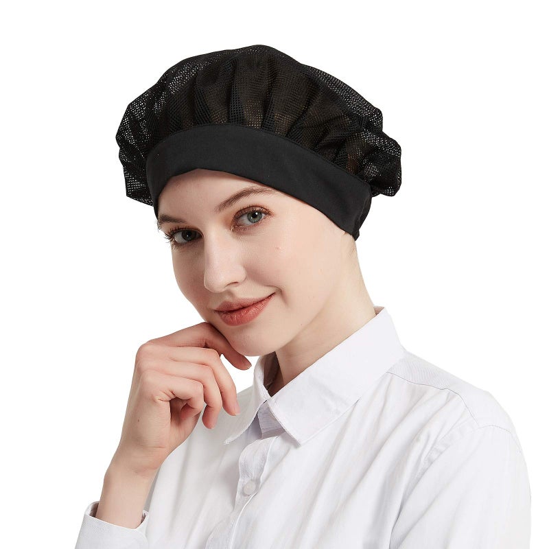 Cityelf 6 Pack Adjustable Chef Cap Mesh Cooking Hats Food Service Hair Nets Kitchen Net Reusable Restaurant Beanie - Image 3