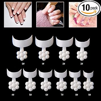 Mwoot 500 Pcs French Short False Nail Art Tips Crescent Shape Acrylic Finger Sticker Extension Tool 10 Sizes White - Image 1
