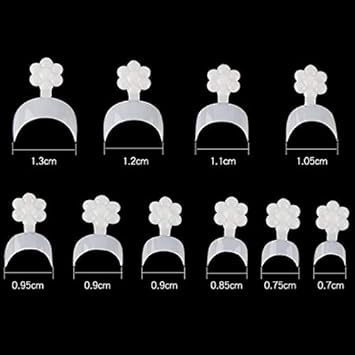 Mwoot 500 Pcs French Short False Nail Art Tips Crescent Shape Acrylic Finger Sticker Extension Tool 10 Sizes White - Image 2