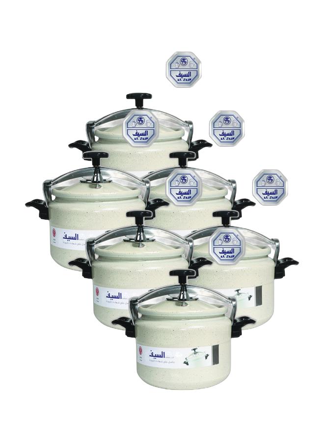 السيف  طقم 6 قطع قدر ضغط جرانيت السيف أبيض سعة 5 لتر - Image 1